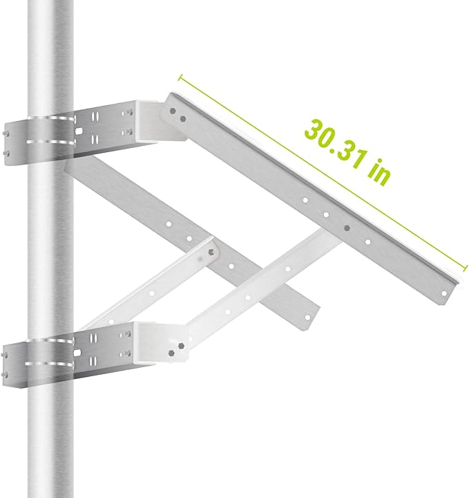 Newpowa Solar Mounting Bracket Universal Double Arm for Pole/Wall Installation Designed for 100-220w Solar Panel Width Length Up to 30.31inch Tilt Angle from 0°-90°