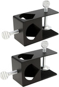 RTNLIT Deck Torch Clamp Bracket for Outdoor Mounting Poles on Porch/Rail/Table/Fence, Black(Set of 2)