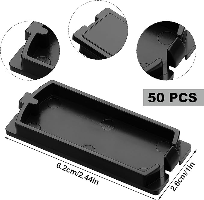 Kingdder 50 Pack Breaker Filler Plate, Circuit Breaker Panel Cover Knockout Filler Plate Box Cover Black(1 inch B)