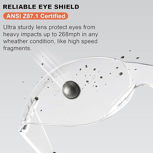 Clear Safety Glasses 80 PACK,ANSI Z87.1 Safety Glasses Bulk, Universal Fit,Impact and Scratch-Resistant Clear Eye Protection for men, Lab,Construction,Shooting Range,Woodworking,Outdoor