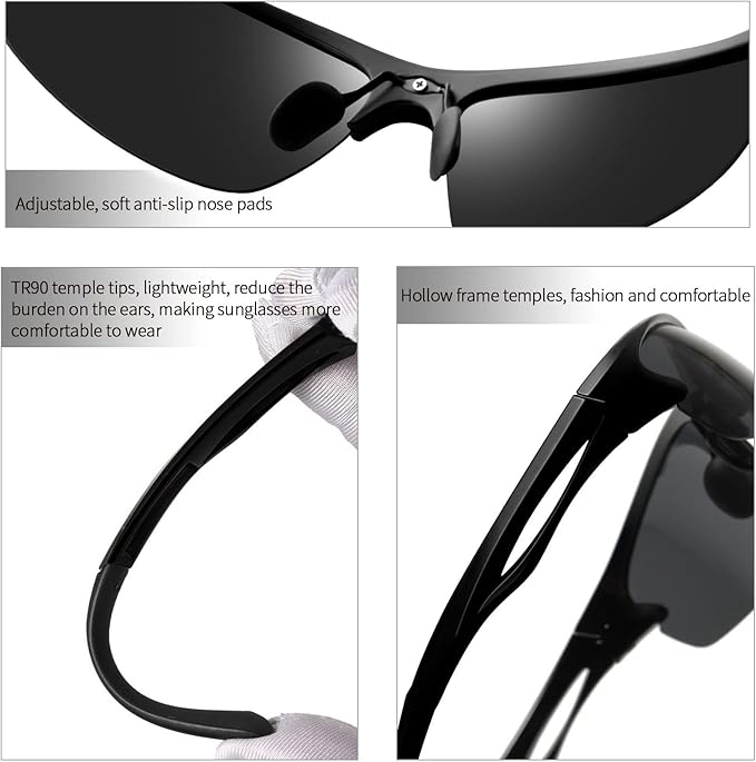 Joopin Sports Sunglasses Polarized UV400 Protection Wrap Around Sun Glasses Shades for Men Women