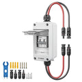 Solar Panel Disconnect Switch 400V DC/AC 50A PV Disconnect Switch Miniature Circuit Breaker with Waterproof Enclosure for Solar PV Homes Batter (50 Amp)