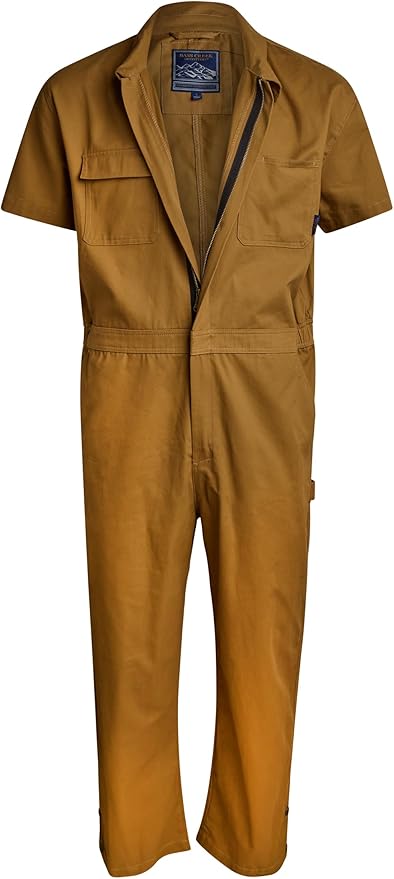 Bass Creek Outfitters Mens Coveralls - Heavy Duty Duck Canvas Short Sleeve Workwear Insulated Coveralls for Men