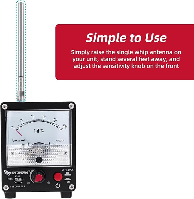 Mcbazel Surecom SS11 Portable Field Strength Power Test Meter RF Signal Strength Test Meter with Antenna