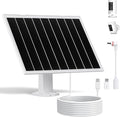 8W Solar Panel for Security Camera,Waterproof Outdoor Solar Charger with DC&Micro USB&USB-C Port for Ring/Eufy/Wyze Rechargeable Battery Camera, 9.5ft Cable, 360° Adjustable Bracket