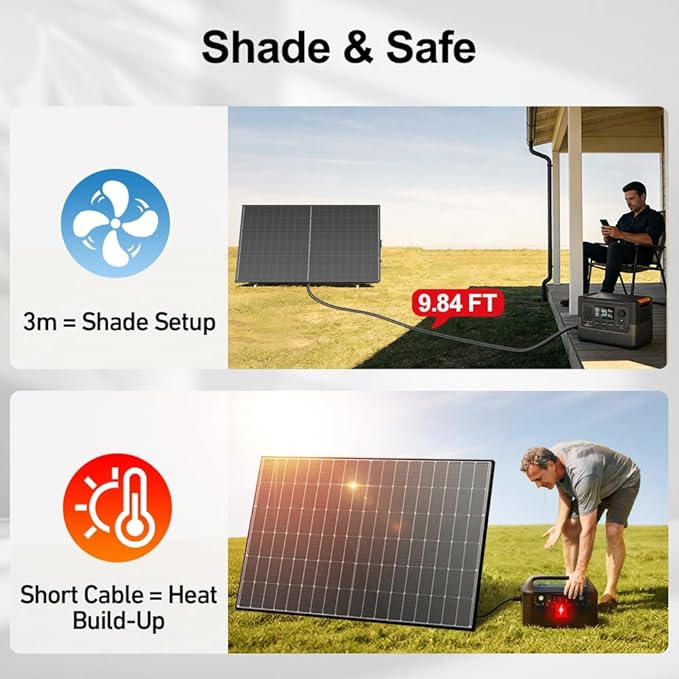 DOKIO 800W (2×400W) 31V Mono Solar Panels - Works for 12/24V Systems, 9.84ft Leads per Panel for Garden/Yard - Home/Backyard Shed or Cabin, Off-Grid Battery Charging