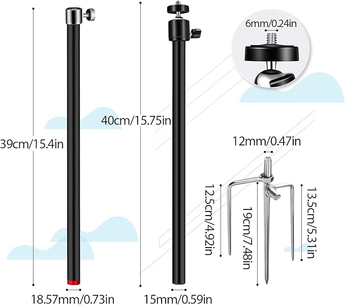 Trail & Game Camera Stand Mounts, 3-in-1 Aluminum, 360° Adjustable, Foldable, Compatible with 1/4''-20 Screw Devices for Trail Cameras, Solar Panels, Night Fishing Lights etc.(3 Pack)