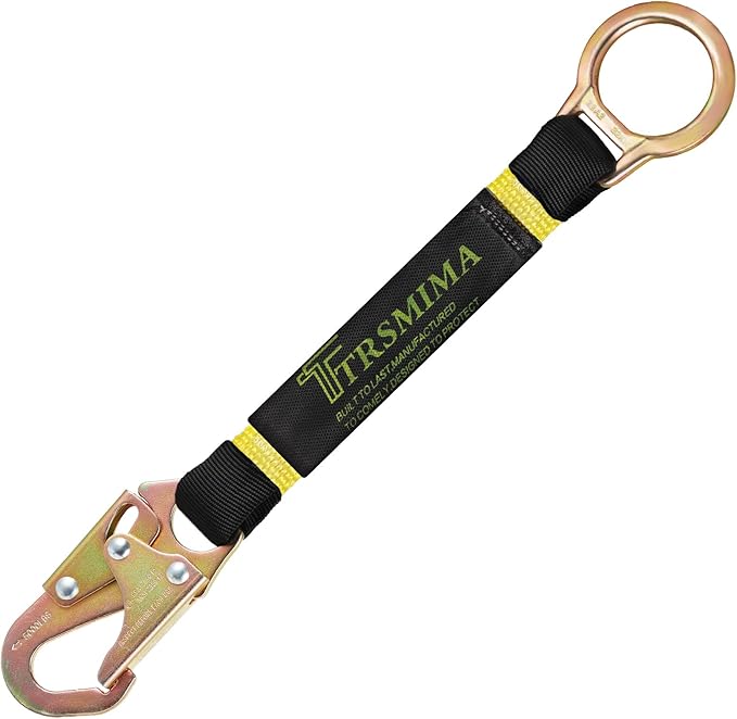 TRSMIMA Safety Harness Extension Lanyard - 18”D-ring Extender Fall Protection Arrest System with Snap Hook Connector Ring ANSI