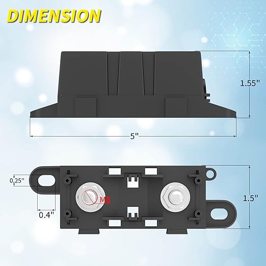 Joinfworld MEGA Fuse Holder with 80A Fuse, Automotive Fuse Holder with Cover for Cars, Trucks, Construction Vehicles, Buses, Caravans