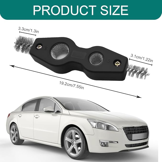 4 in 1 Car Battery Cleaning Brush, Battery Terminal Cleaner, Anti-Rust Car Terminals Machine Parts Cleaning Tool with Steel Wire, Auto Post Cleaner Brush Tool Fit for Vehicle & Marine (Black)