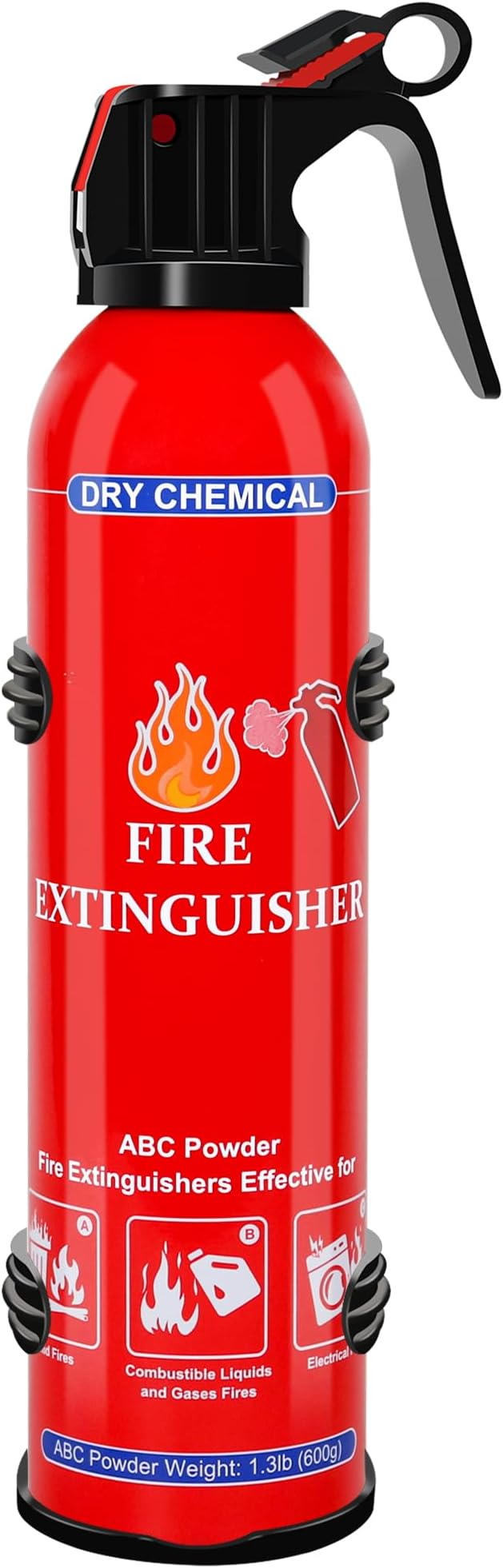 ABC Dry Chemical Fire Extinguisher with Wall Mount - Household Marine Fire Extinguisher for Kitchen Home, Car, Boat, Truck, Electrical, Grease Fires