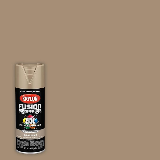 Krylon Fusion All-In-One Adhesive Spray Paint for Indoor/Outdoor Use, 12 oz, Khaki