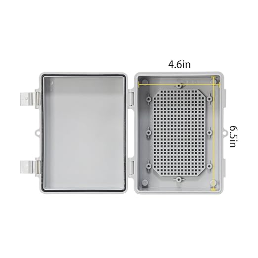 Waterproof Electrical Box ABS Waterproof Electrical Junction Box IP66, Weatherproof Plastic Enclosure with Mounting Plate, for LED Lights Solar Panels CCTV Cameras (7"x5.1"x3.5")