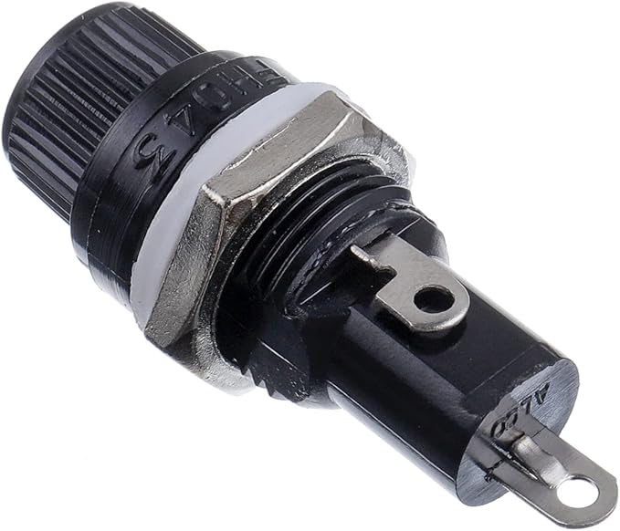 BOJACK 10 Values 30 Pcs 5X20mm Black Screw Cap Fuse Holder 250 VAC 10 A 125 VAC 15 A with 10A/15A Fast Blow Glass Fuse kit