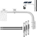 2-in-1 L-Shaped Wall/Hoop Mount with 2 Duckbill Brackets & L-Shaped Adapter - Fits Cameras + Solar Panels, Adjustable for 7.8in Poles, Indoor/Outdoor Heavy-Duty Use