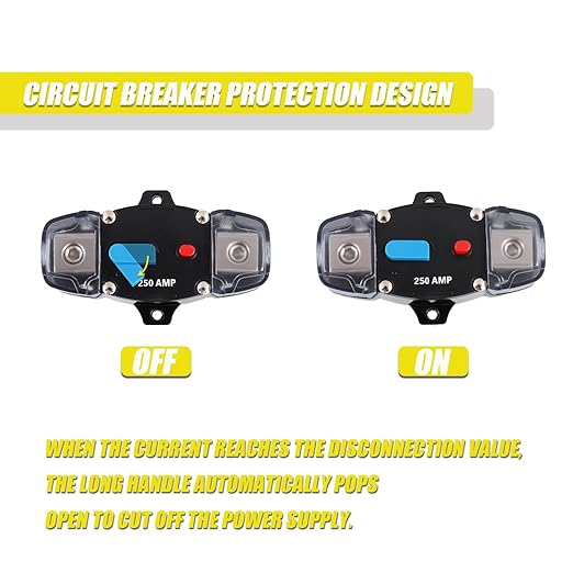 300A 12-48 Volt DC Self Recovery Circuit Breaker with Manual Reset Button for Automotive Rv Marine Boat (300Amp)