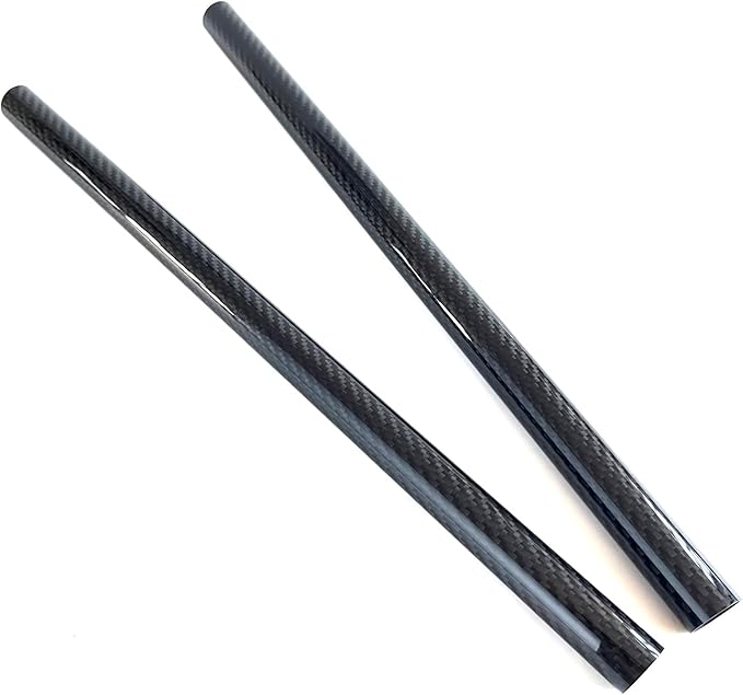 2pcs Carbon Fiber Tube 22mmx20mmx420mm 3K roll Wrapped Twill Glossy Finish