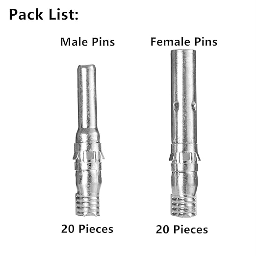 40PCS (20 Pair) MC4-Compatible Solar Connector Kit, 20 Pair Male & Female Pins Connectors for Solar Panel PV System Installation