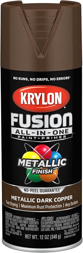 Krylon Fusion All-In-One Adhesive Spray Paint for Indoor/Outdoor Use, 12 oz, Dark Cooper