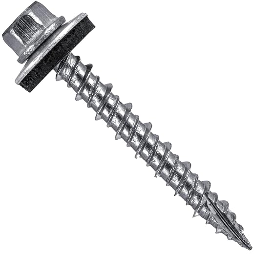 Stainless Steel Metal Roofing Screws (250) 9 x 1-1/2" NO PAINT hex head sheet metal roofing screw. Self-Piercing (SP) tip metal to wood siding screws EPDM washer