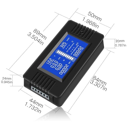 DC Multifunction Battery Monitor Meter,0-200V,0-100A (Widely Applied to 12V/24V/48V RV/Car Battery) LCD Display Digital Current Voltage Solar Power Meter Multimeter Ammeter Voltmeter