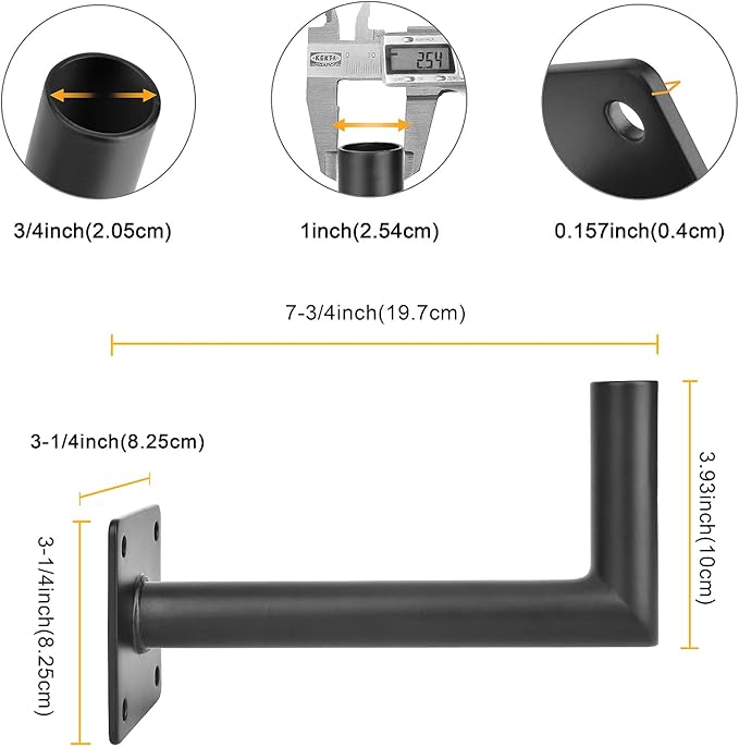 Universal Heavy Duty Weathervane Steel Roof Mount Bracket with Hardware, Outdoor TV Antenna Mounting (Black Steel Eave Weathervane Mount)
