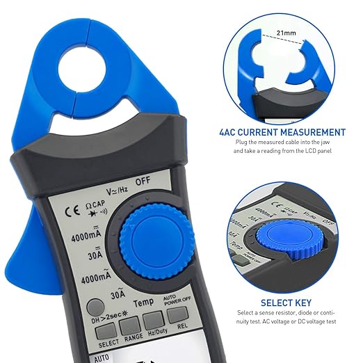 Digital Clamp Meter Multimeter, AIOMEST 1mA Sensitive Digital Low Current Clamp Multimeter, AI-870K AC/DC Current Voltage Resistance Clamp-on Multites