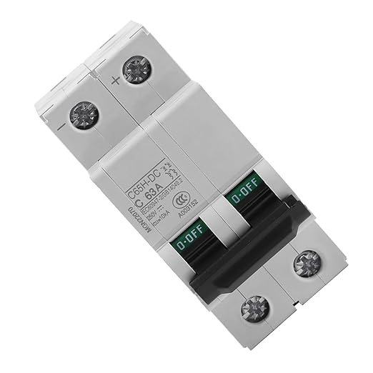 Miniature Circuit Breaker, DC Circuit Breaker, 2P 250V 63 Amp Low Voltage Din Rail Mount DC Circuit Amp Solar Double Pole Miniature Air Circuit Breaker