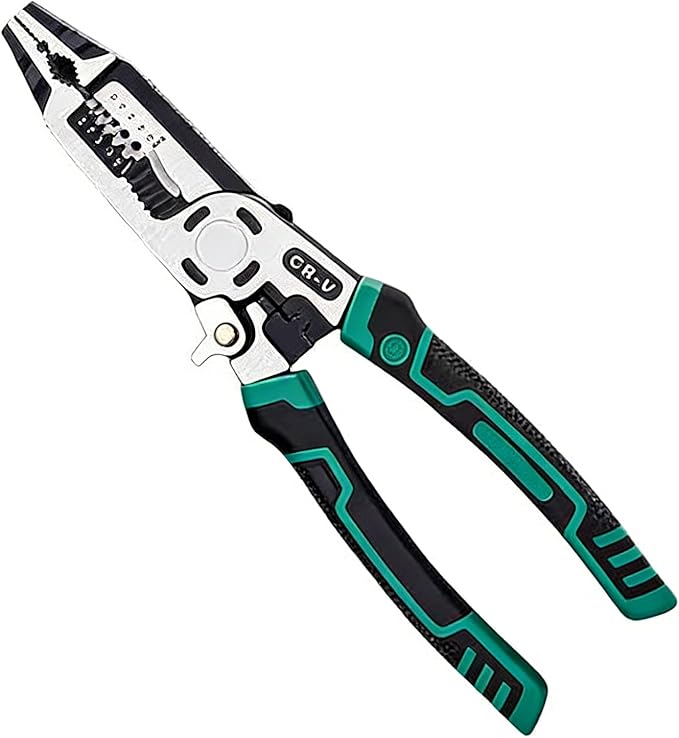 10-in-1 Wire Stripper Tool, Heavy Duty CR-V Multifunctional Cable Cutters, Professional Electrical Tool Stripper Crimper for Copper Aluminum Steel Wires