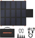 100W Portable Foldable Solar Panel 20V Portable Solar Charger with QC3.0 USB-A & Type-C Output IP68 Waterproof for Cell Phones Camera Outdoor Camping RV Hiking Travel Small Power Station
