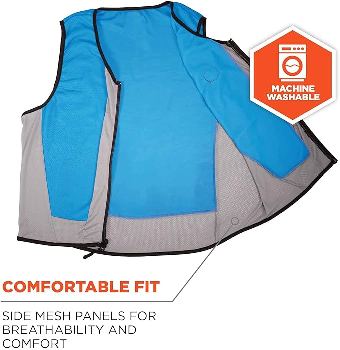 Ergodyne Chill-Its 6667 Cooling Vest, Evaporative PVA Material for Fast Cooling Relief