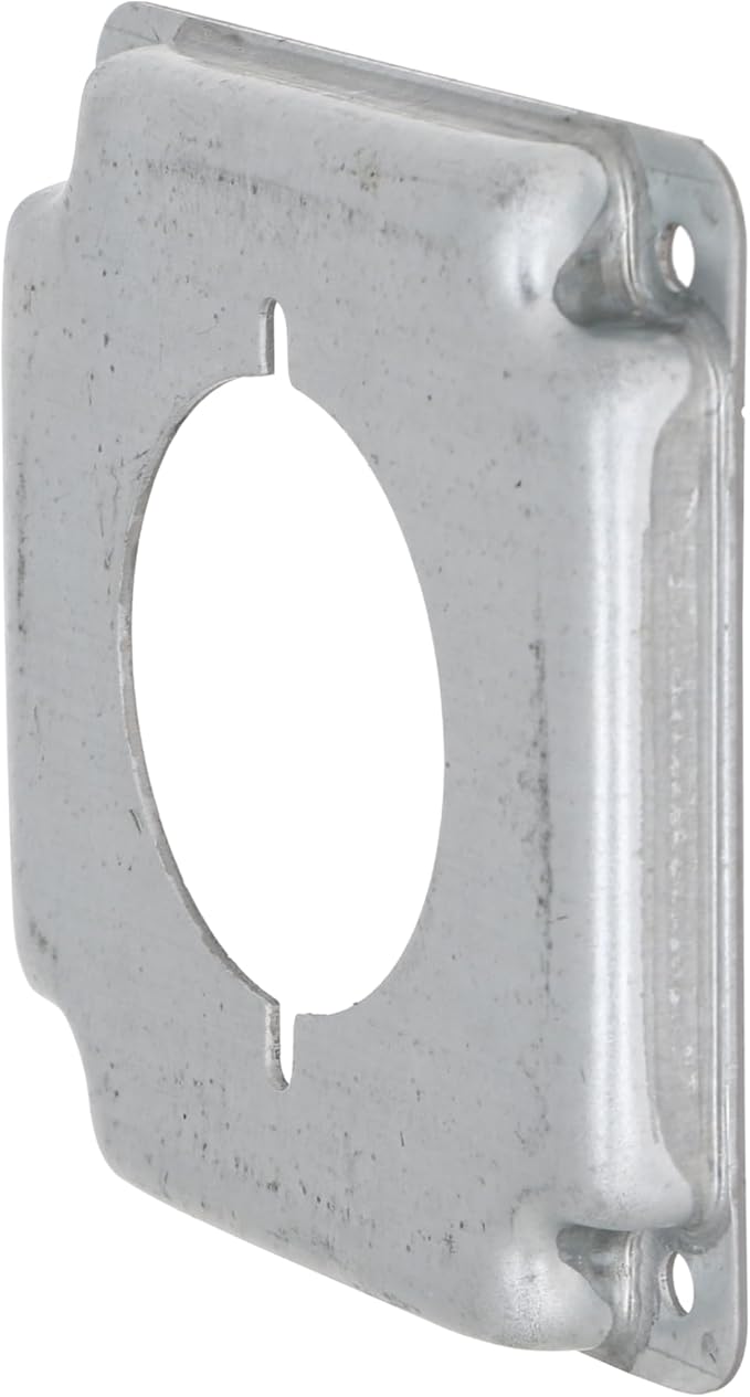 Hubbell-Raco 810C 30-50A Receptacle 2.141-Inch Diameter 4-Inch Square Exposed Work Cover , Gray