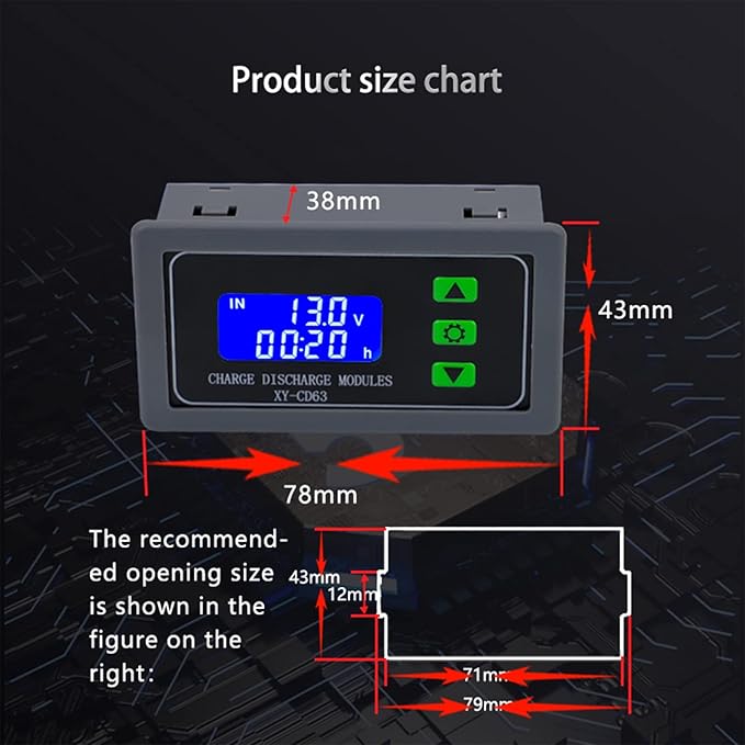 DC 6V-60V Low Voltage Protector Disconnect Switch Module with LCD Display, 30A Under-Voltage Deficit Protector