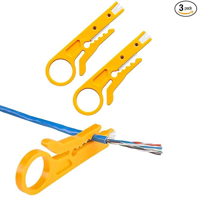 VANICE Mini Wire Stripper 3 Pack Network Wire Stripper Punch Down Cutter for Network Wire Cable, RJ45/Cat5/CAT-6, Telephone and Computer UTP Cable