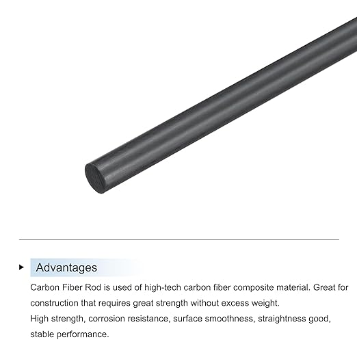 MECCANIXITY Carbon Fiber Rod, 10mm x 150mm Carbon Rod Bar for RC Airplane DIY Craft Kite Wing Tube Quadcopter Arm Repair Pack of 1