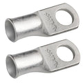 SELTERM 2pcs 1 AWG 3/8" Stud Tinned Copper Wire Lugs, Battery Lugs, Ring Terminals, Battery Cable Ends, 1 Gauge Ring Terminal Connectors, UL Marine Grade Electrical Battery Terminal Connectors