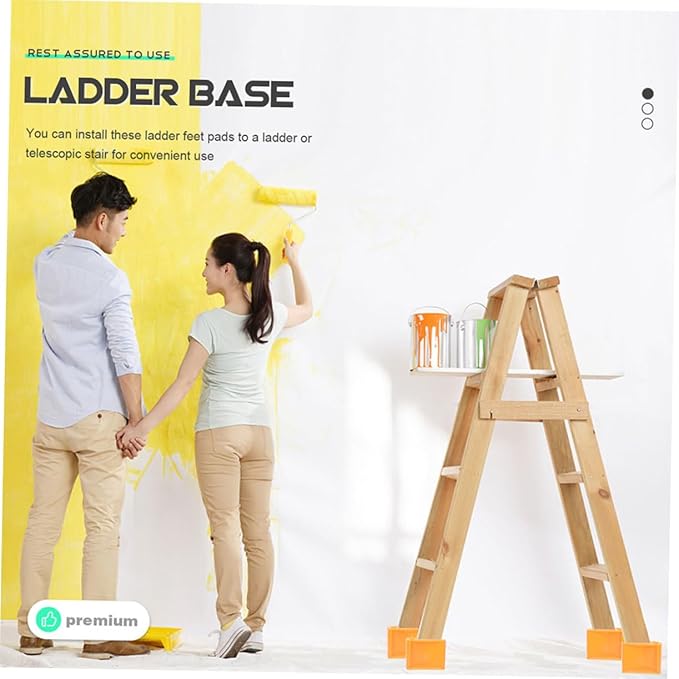 Balacoo 8Pcs Non Slip Rubber Ladder Caps Durable Replacement Feet for Ladder Safety Easy Tool Installation Fits for Enhanced Stability and Grip Rough