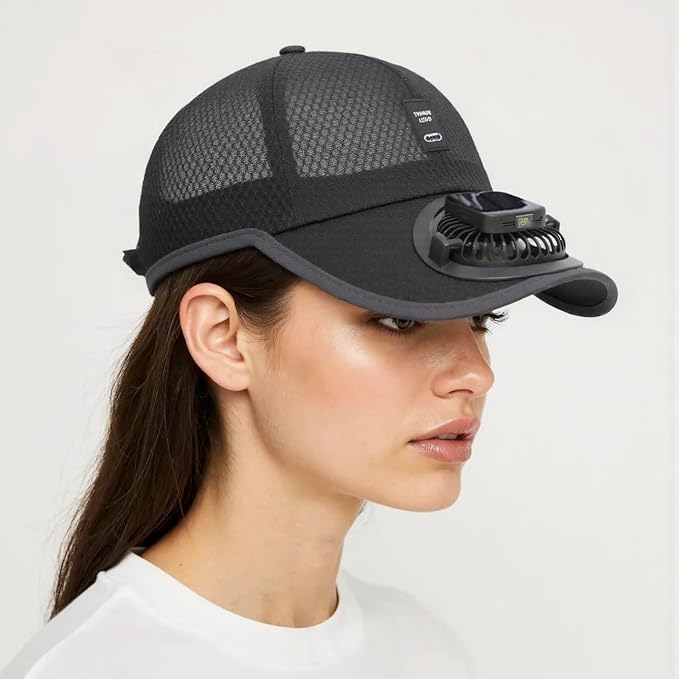 Men Women Solar Powered Fan Hat Cooling Baseball Hat Fishing Camping Beach Hats with Solar Fans Summer USB Charging Sun Hats