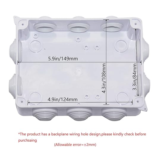 Zulkit Junction Box ABS Plastic Dustproof Waterproof IP65 Universal Electrical Boxes Project Enclosure White 5.9 x 4.3 x 2.8 inch (150 x 110 x 70mm)