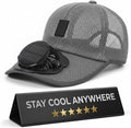Solar Rechargeable Peak Cap USB Breathable Sport Fan Hat with Cooling Fan, Outdoor Running Hiking Fishing