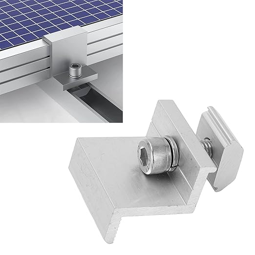 Solar Panel Clamps Z Brackets 10PCS Aluminum Mounting System Grounding Clip Lug (30mm)