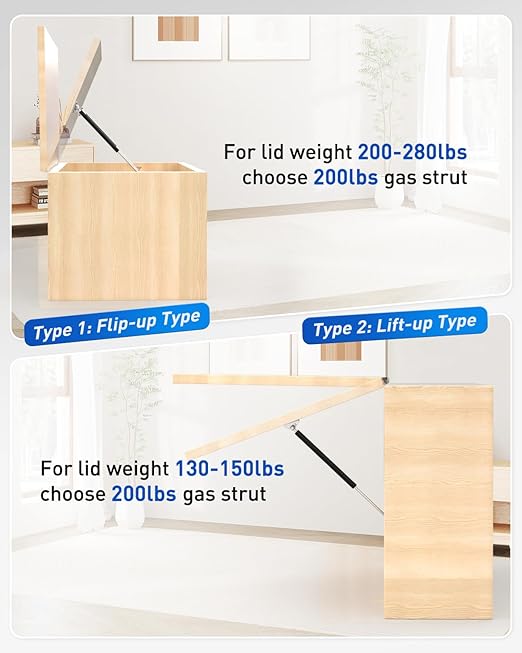 ARANA Gas Struts 23 inch 200lb with Brackets (2 Pack) - Heavy Duty Lift Support for RV Bed Hatch & Storage Box Lid - Hydraulic Spring Shocks for Camper Bed, Cellar Door, Floor Hatch