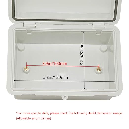 Zulkit IP65 Waterproof ABS Plastic Electrical Box - Hinged Shell, 2 Cable Glands, 5.9 x 3.9 x 2.8 inch