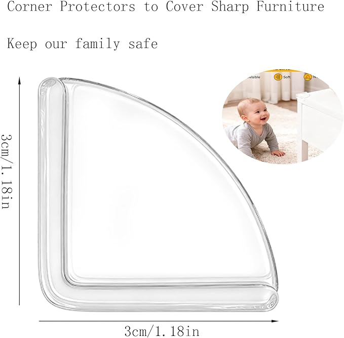 4pcs,Table Corner Protector, Corner Protector to Cover Sharp Furniture, Clear Furniture Corner Guards & Edge Safe Anti-Collision Bumpers, Suitable for Table Corner Cabinet Corner Window Corner