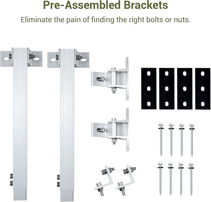 HQST Adjustable Solar Panel Tilt Mount Brackets, 30 inch Support Solar Panels with 150W or More for Boats, RV, Roof Off Grid System
