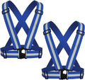 Reflective Safety Vest 2pcs - High Visibility Vest Adjustable Straps for Outdoor Jogging, Cycling, Walking and Riding