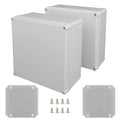 Junction Box, 7.9"x 7.9"x 3.7"(2 Pack) Outdoor Electrical Box with Mounting Plate, IP67 Dustproof Waterproof ABS Plastic Project Box, DIY Electrical Enclosure Gray (200x 200x 95 mm)