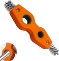 4 in 1 Car Battery Terminal Cleaning Brush, Anti-Rust Auto Battery Cleaner Brush Tool, Universal for Automotive and Marine for Plumbing Installation Soldering Brazing, Car Accessories (Orange)