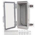 Electrical Box, Outdoor Waterproof Box IP67 Junction Box with Mounting Plate,ABS Plastic Project Box Power Cord Enclosure Clear 7.9" Dx3.9 Wx2.8 H