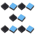 10PCS Black Aluminum Heat Sink with Thermal Conductive Adhesive Tape, 20×20×10mm Heatsink Cooler for Cooling VRM GPU Stepper Driver 3D Printer Stepper Motor Raspberry Pi